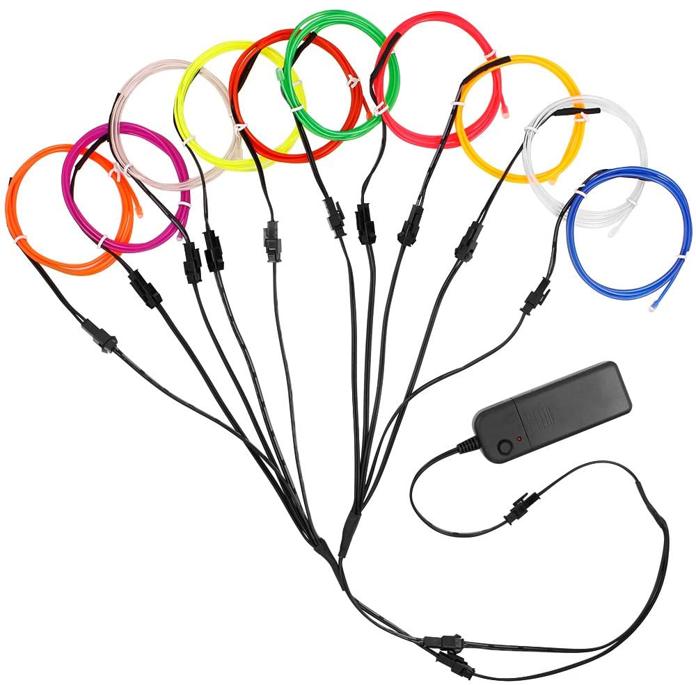 Led El Wire - 5-in-1-Leuchtdrahtkabel, LED, Neon, Weihnachten, Tanzparty, DIY-Kostüme,