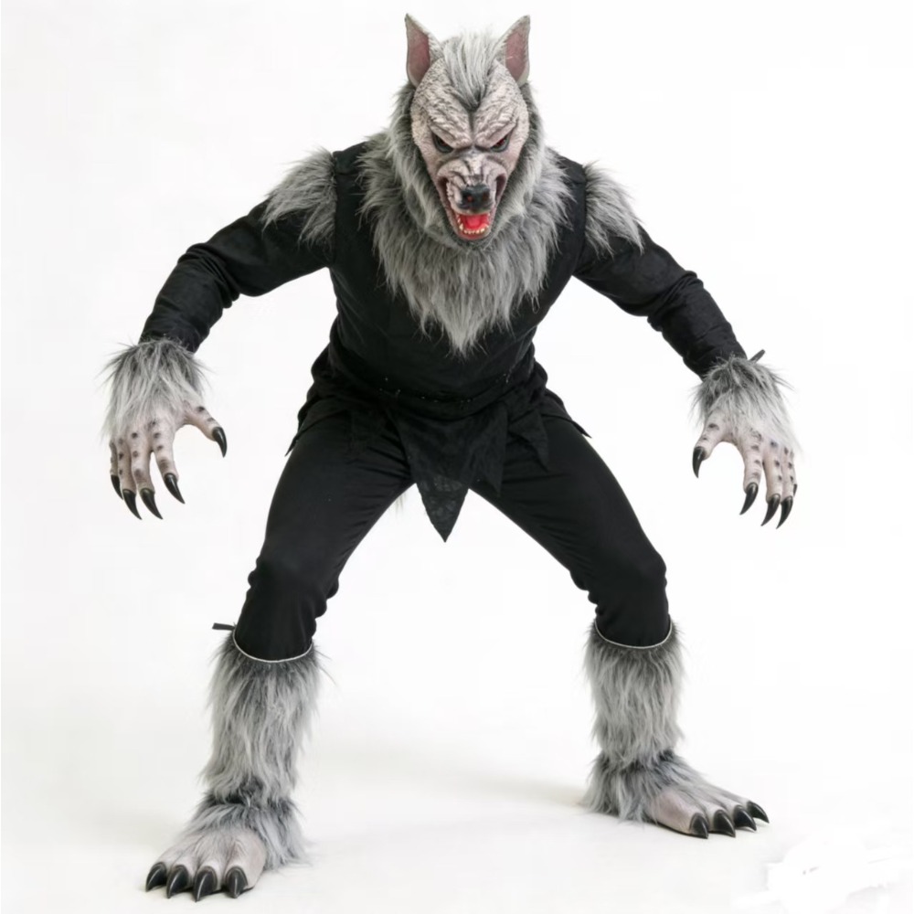 Cosplay Prop Kit - Werwolf-Kostüm-Set Horror Halloween Wolfsmaske Werwolf-Klauen Handschuhe