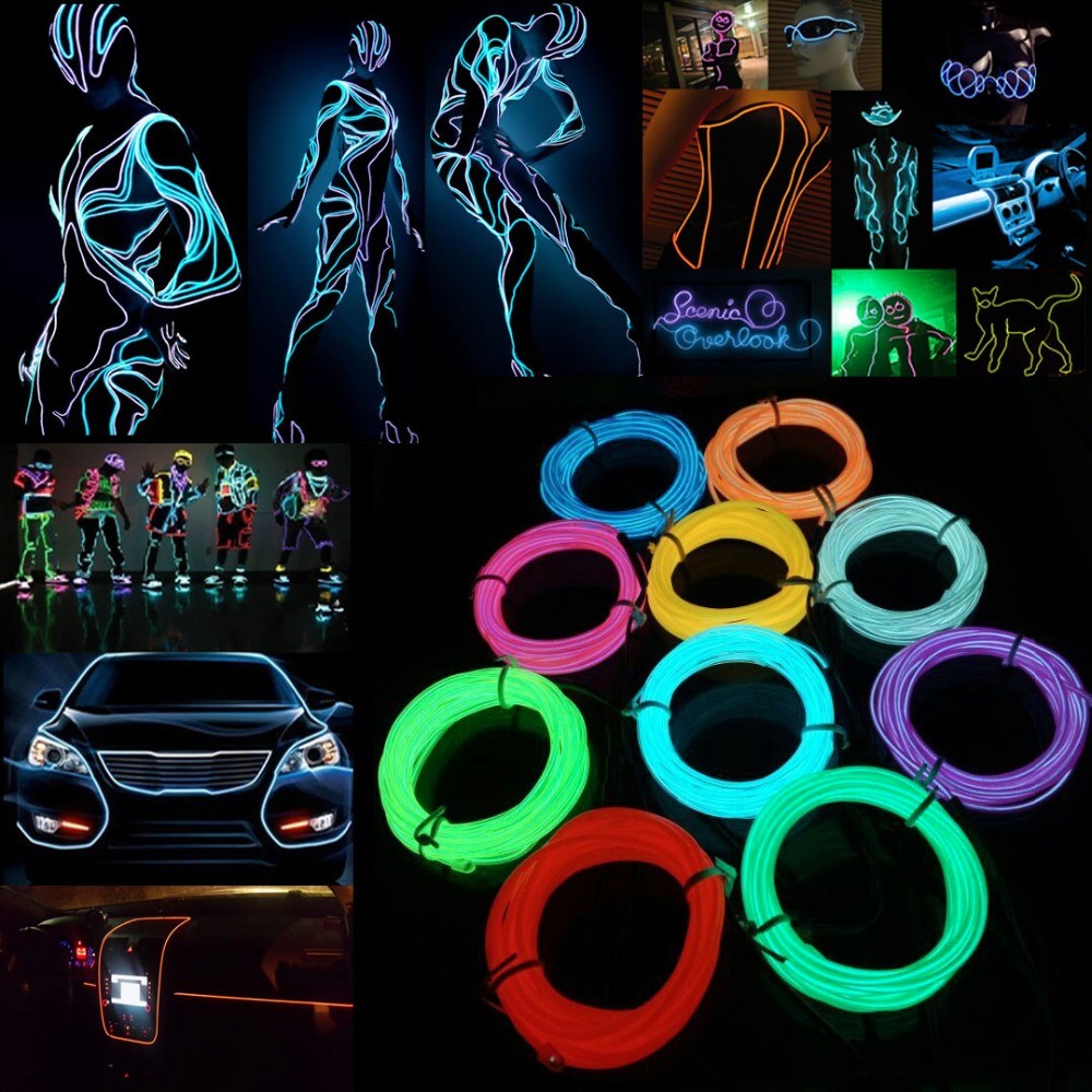 Led El Wire - Glow EL Draht Kabel LED Neon