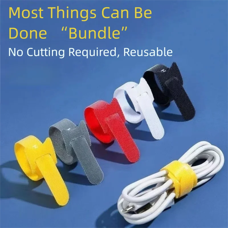 Velcro Hook Loop - Schnittfreier, wiederverwendbarer Kabel-Organizer mit Klettverschluss, Mehrzweck-Kabel-Organizer