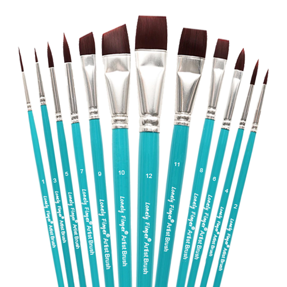 Cosplay Prop Paint - Gesichtspinsel, 12/24-teiliges Künstler-Acryl-Pinsel-Set für Gesicht, Körper,
