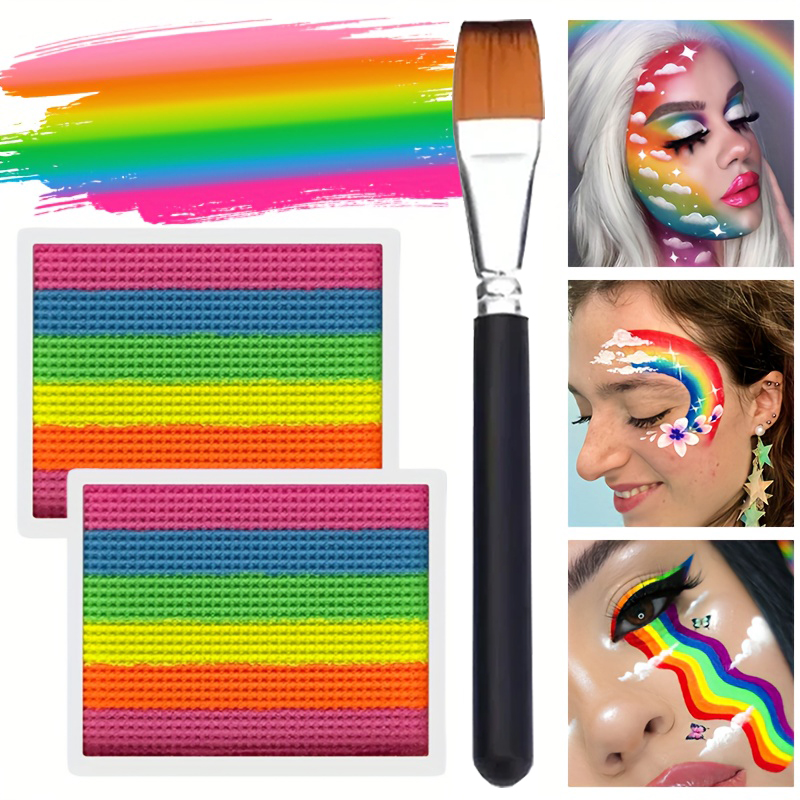 Body Paint Sfx - Regenbogen-Gesichts- und Körperbemalungsset, 2 Stück, geteilte
