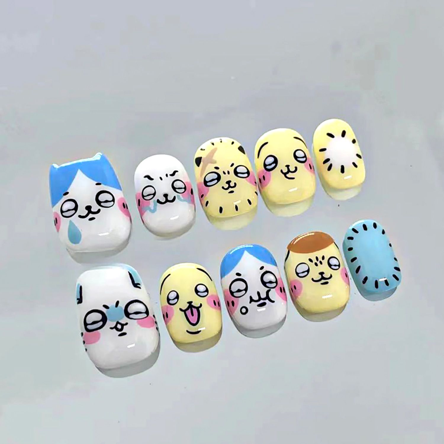 Detachable Cosplay Prop - Süße Cartoon Rakko Aufklebenägel Chiikawa Kurimanju