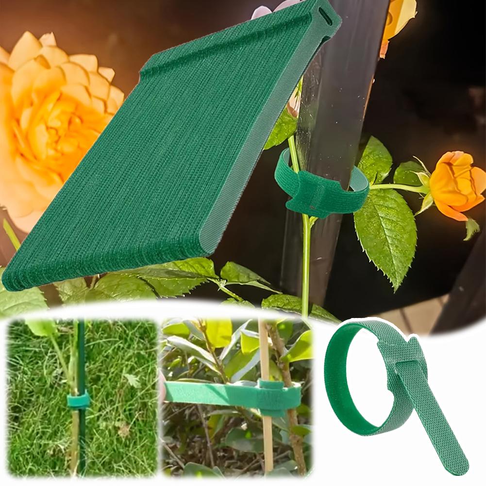 Velcro Hook Loop - 100 Stück Wiederverwendbare Verstellbare Rutschfeste Nylon-Pflanzenbinder