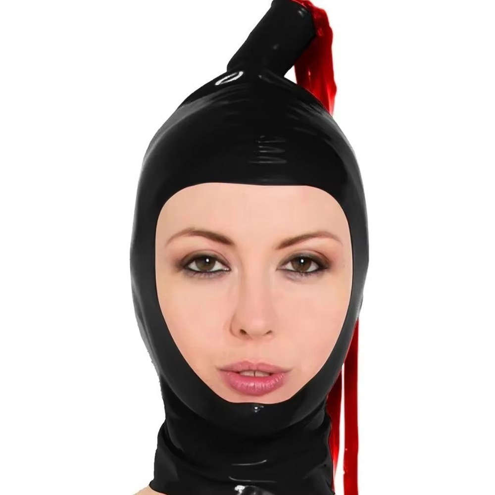Schwarze Latexhaube mit Latex- – Cosplay Prop Paint Bewertung und Preis