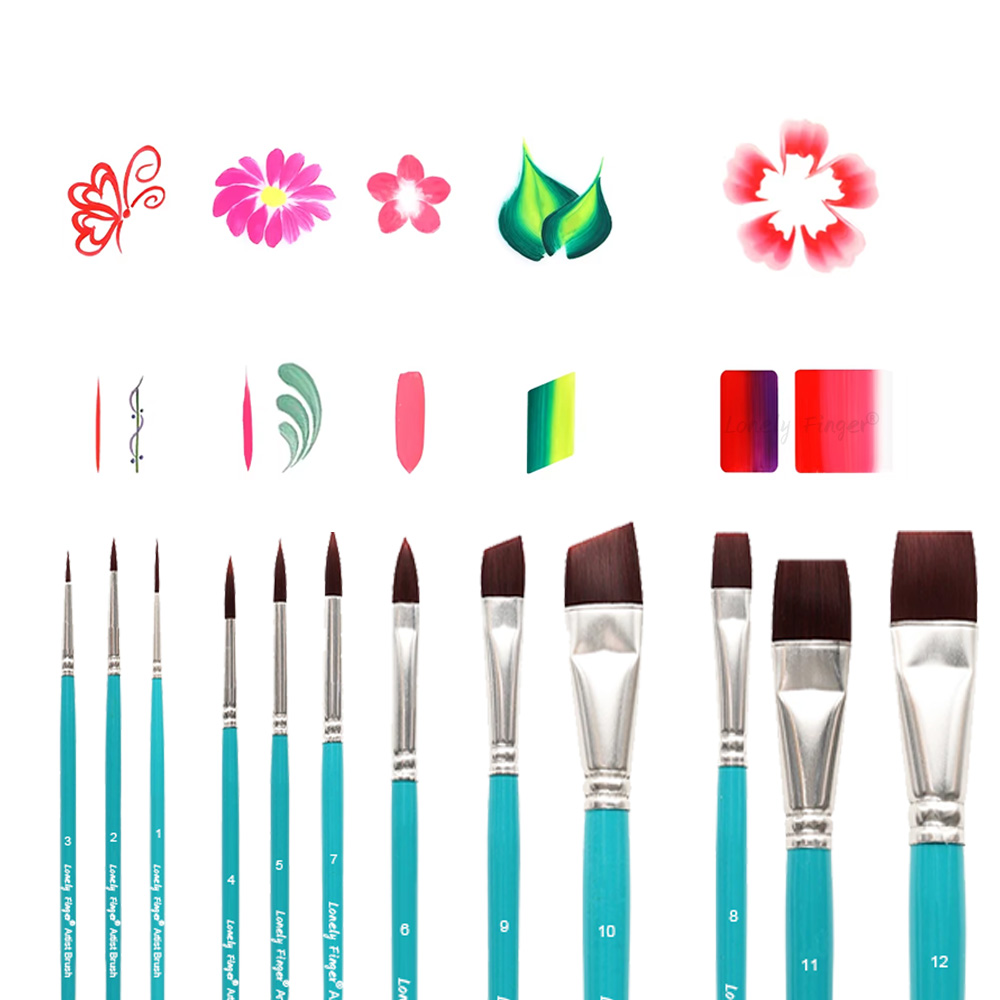 Gesichtspinsel, 12/24-teiliges – Cosplay Prop Paint Bewertung und Preis