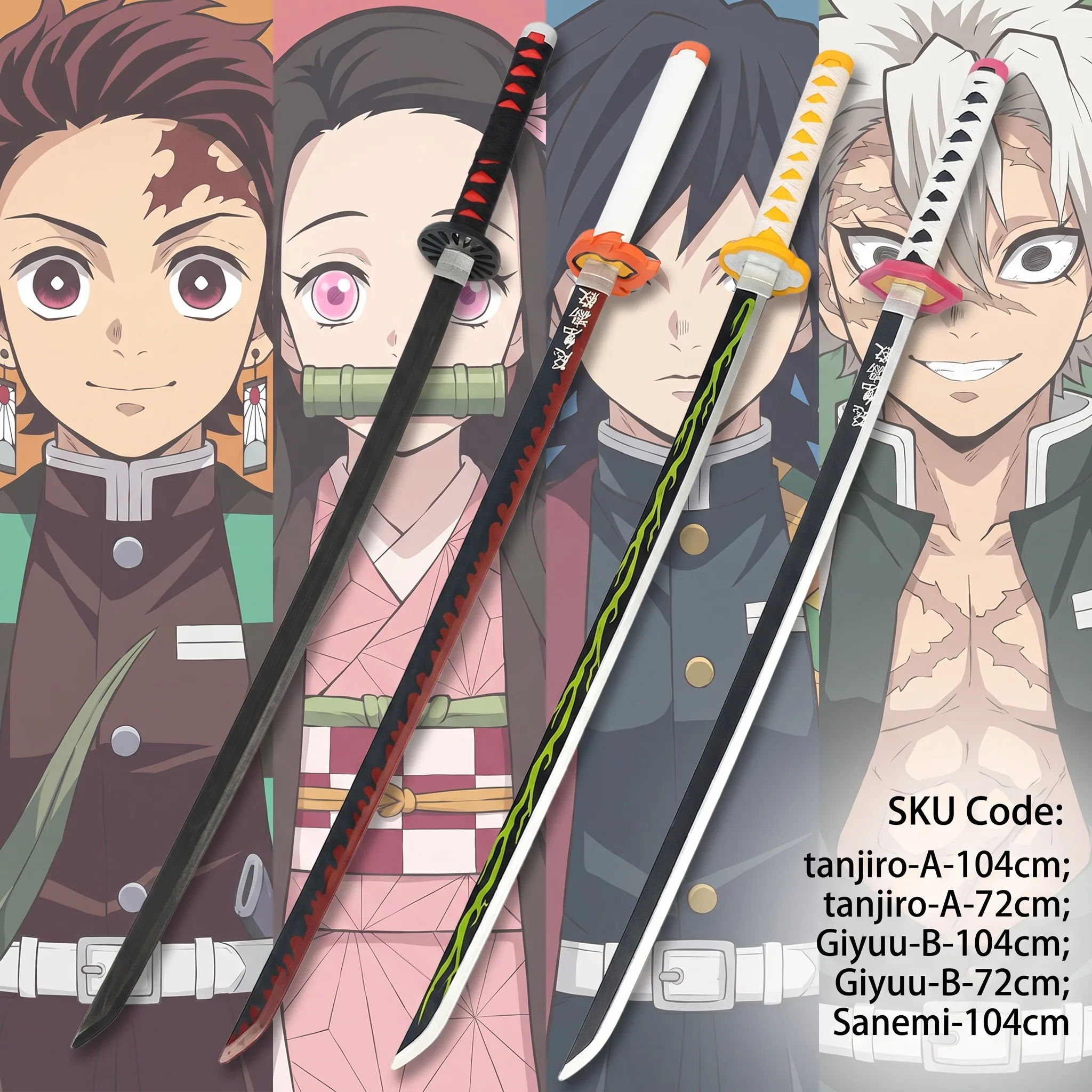 72 104cm Demon Slayer Katana T – Cosplay Prop Katana Bewertung und Preis
