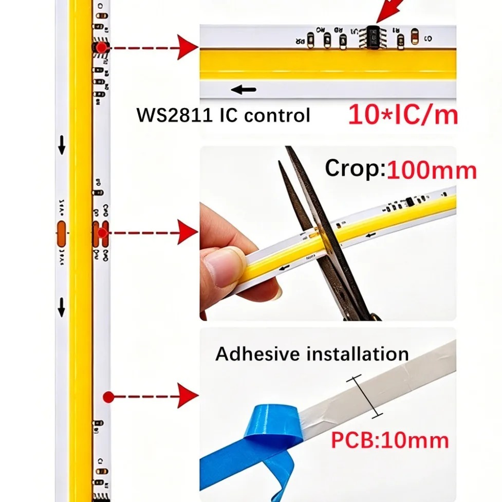 5m-40m DC24V WS2811 IC COB LED – Led El Wire Bewertung und Preis
