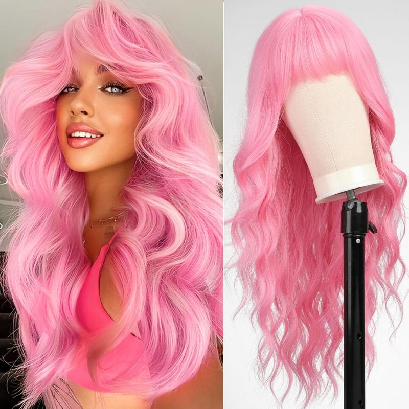 Lange, glatte Haarperücke mit  – Wig Fiber Net Bewertung und Preis