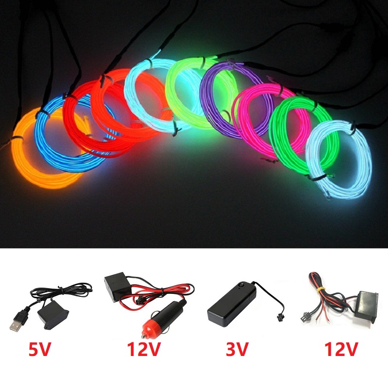 10 m/5 m/3 m/1 m 3 V Batterie  – Led El Wire Bewertung und Preis